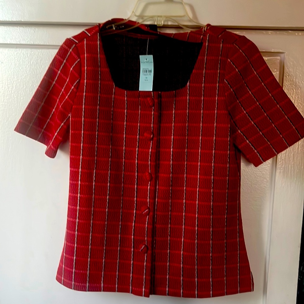 Ann Taylor plaid top MP